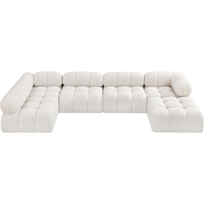 Meridian Ames Cream Boucle Fabric Modular Sectional IMAGE 5