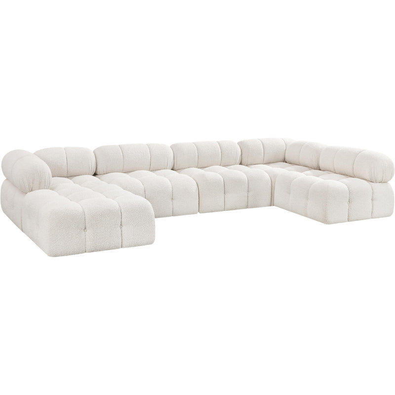 Meridian Ames Cream Boucle Fabric Modular Sectional IMAGE 6