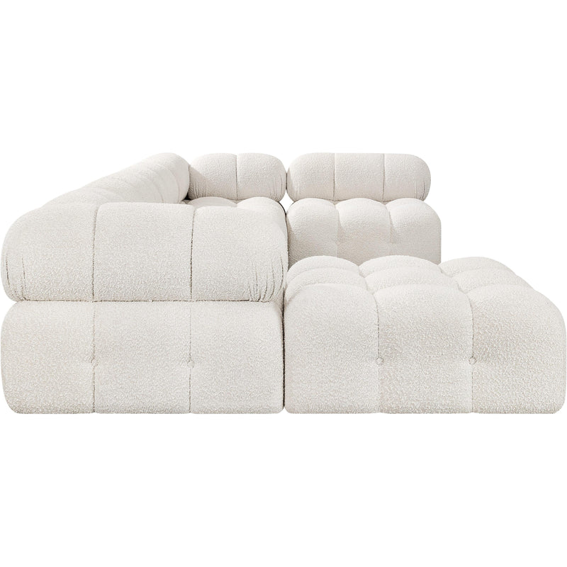 Meridian Ames Cream Boucle Fabric Modular Sectional IMAGE 7