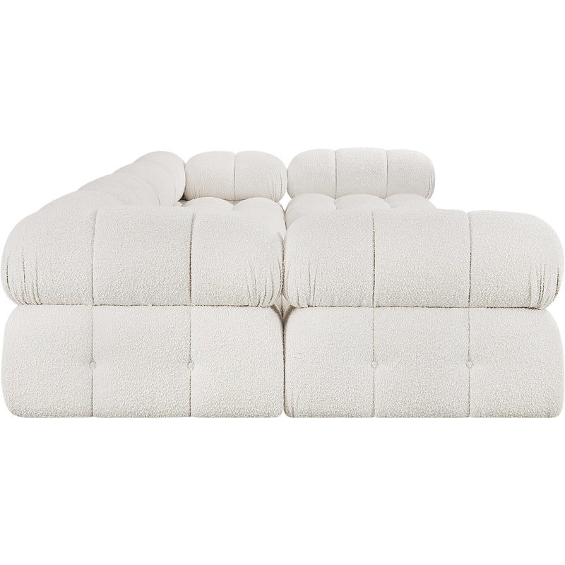 Meridian Ames Cream Boucle Fabric Modular Sectional IMAGE 7