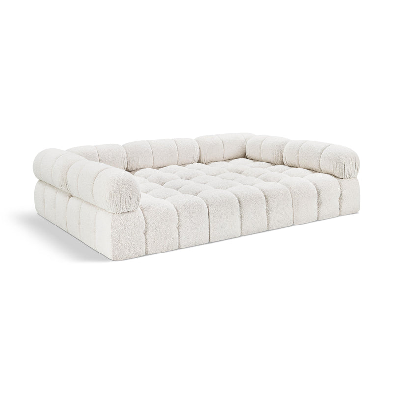 Meridian Ames Cream Boucle Fabric Modular Sectional IMAGE 1