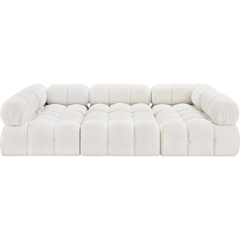 Meridian Ames Cream Boucle Fabric Modular Sectional IMAGE 4