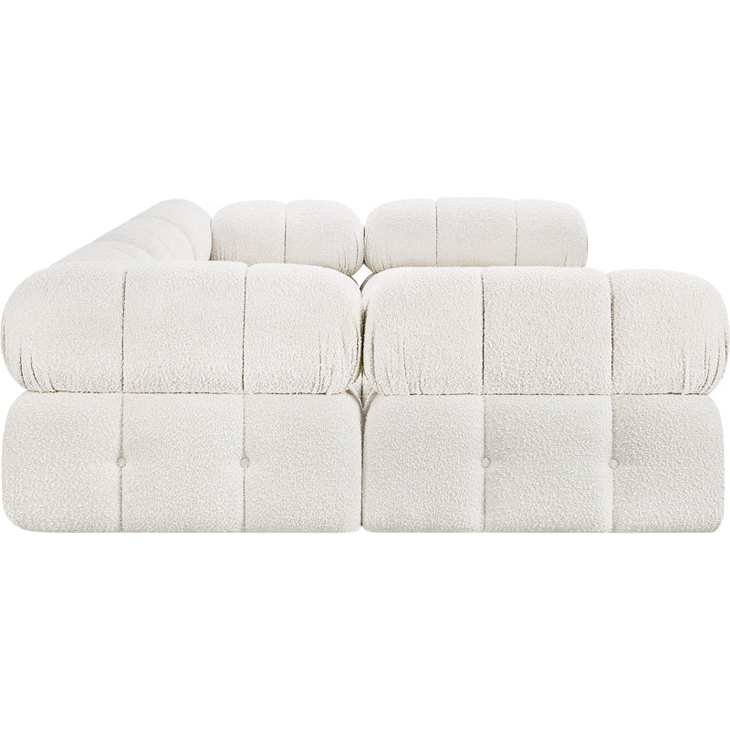 Meridian Ames Cream Boucle Fabric Modular Sectional IMAGE 7