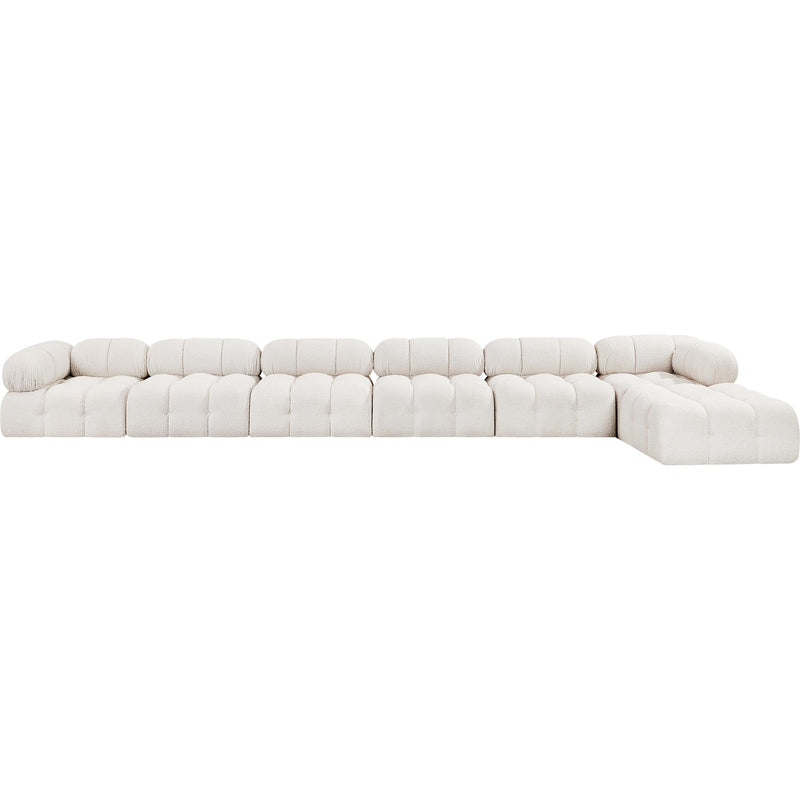 Meridian Ames Cream Boucle Fabric Modular Sectional IMAGE 3