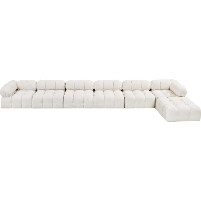 Meridian Ames Cream Boucle Fabric Modular Sectional IMAGE 4