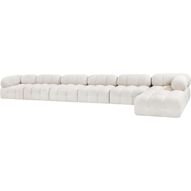 Meridian Ames Cream Boucle Fabric Modular Sectional IMAGE 5