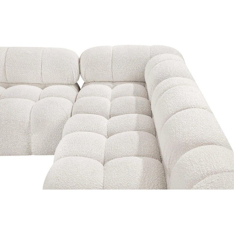 Meridian Ames Cream Boucle Fabric Modular Sectional IMAGE 13