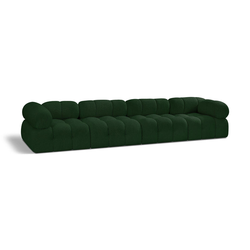 Meridian Ames Green Boucle Fabric Modular Sofa IMAGE 1