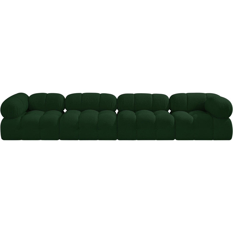 Meridian Ames Green Boucle Fabric Modular Sofa IMAGE 4