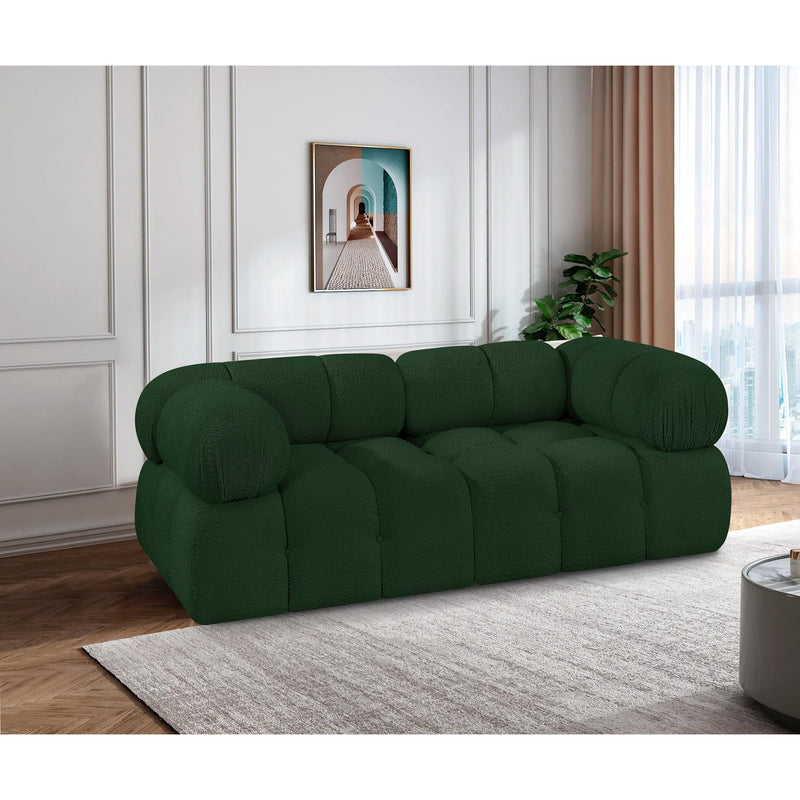 Meridian Ames Green Boucle Fabric Modular Sofa IMAGE 2