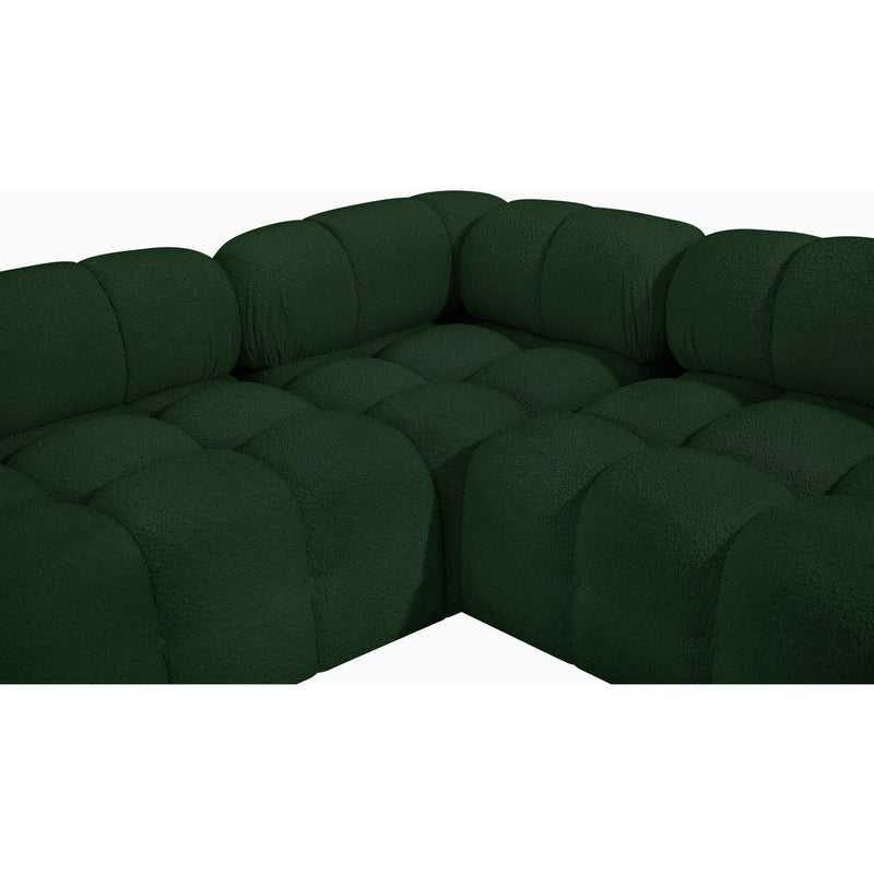 Meridian Ames Green Boucle Fabric Modular Sectional IMAGE 10