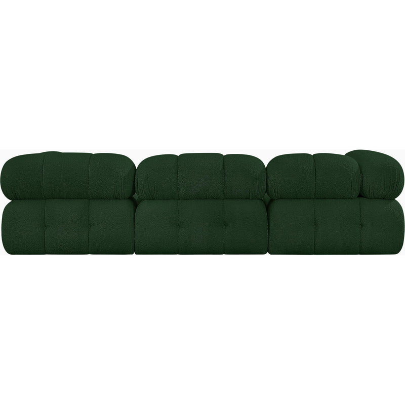 Meridian Ames Green Boucle Fabric Modular Sectional IMAGE 3