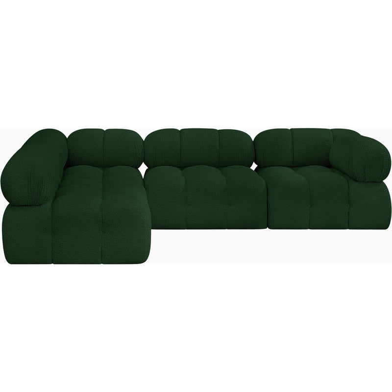 Meridian Ames Green Boucle Fabric Modular Sectional IMAGE 4