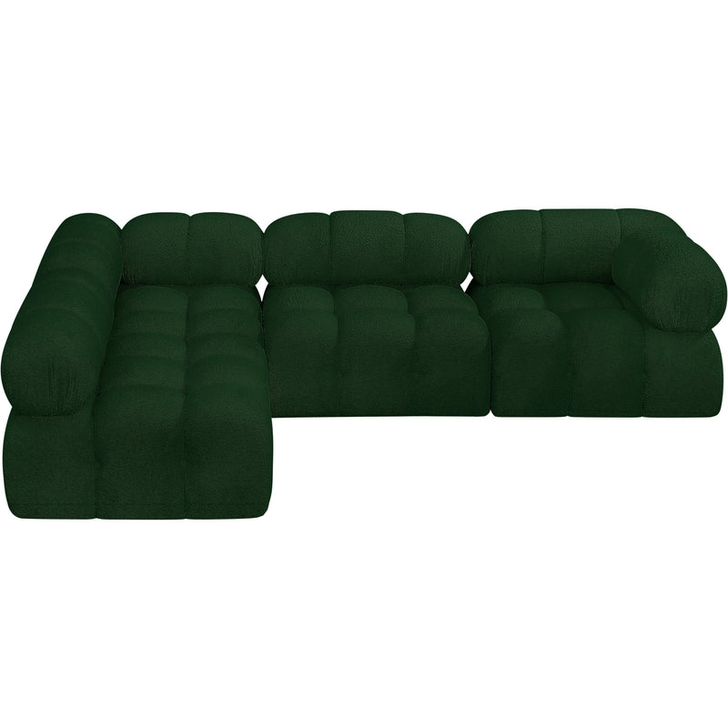 Meridian Ames Green Boucle Fabric Modular Sectional IMAGE 5