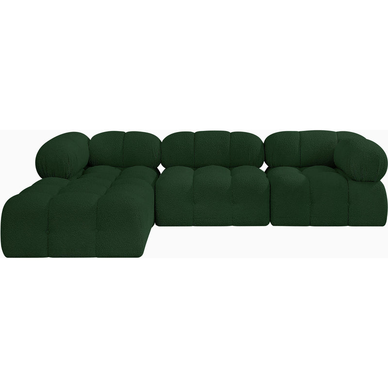 Meridian Ames Green Boucle Fabric Modular Sectional IMAGE 4