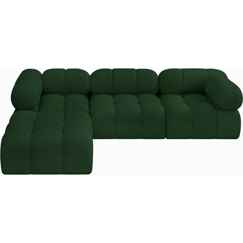 Meridian Ames Green Boucle Fabric Modular Sectional IMAGE 5