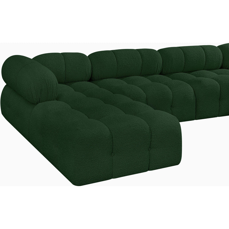 Meridian Ames Green Boucle Fabric Modular Sectional IMAGE 8