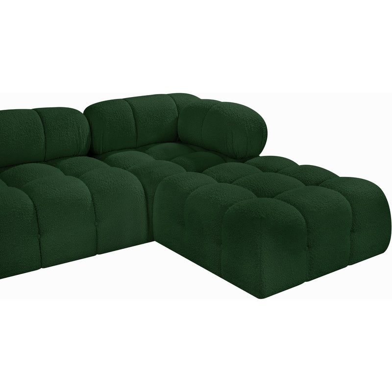 Meridian Ames Green Boucle Fabric Modular Sectional IMAGE 9