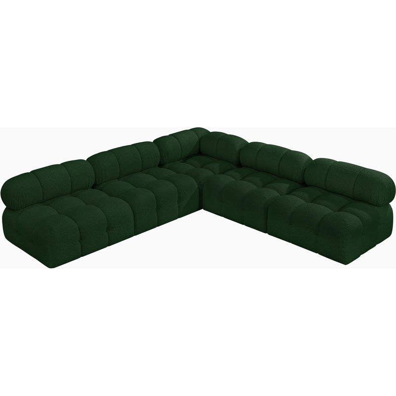 Meridian Ames Green Boucle Fabric Modular Sectional IMAGE 5