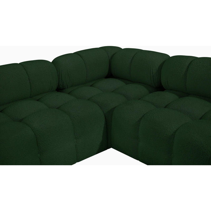 Meridian Ames Green Boucle Fabric Modular Sectional IMAGE 8