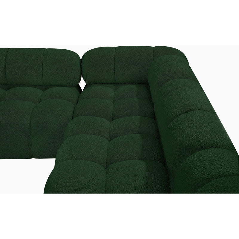 Meridian Ames Green Boucle Fabric Modular Sectional IMAGE 9