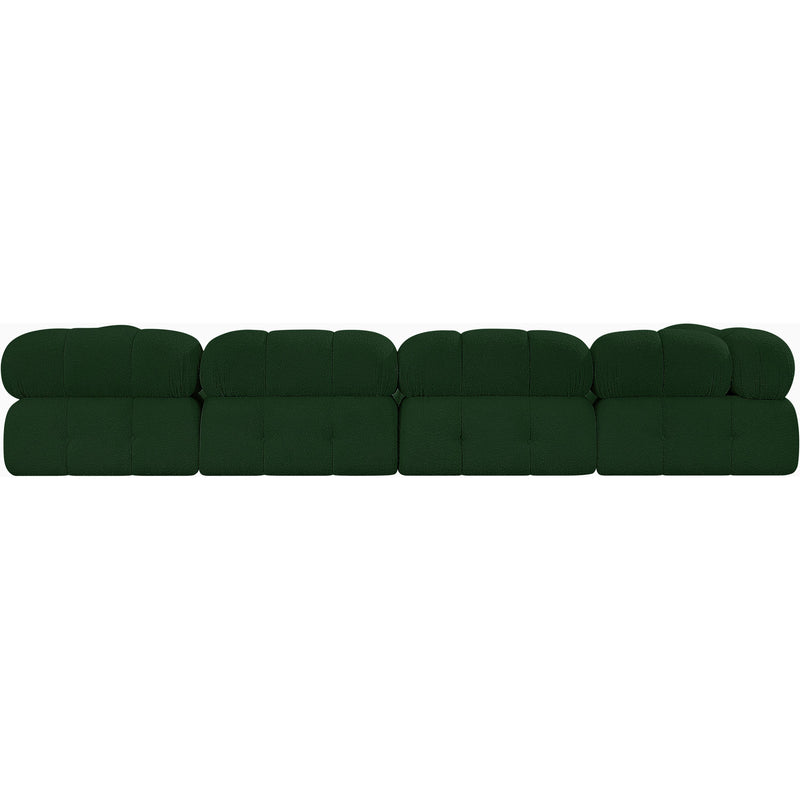 Meridian Ames Green Boucle Fabric Modular Sectional IMAGE 3