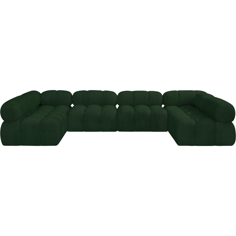 Meridian Ames Green Boucle Fabric Modular Sectional IMAGE 4