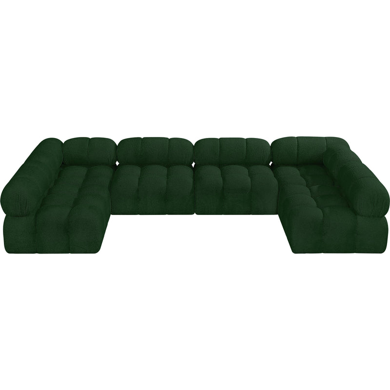 Meridian Ames Green Boucle Fabric Modular Sectional IMAGE 5