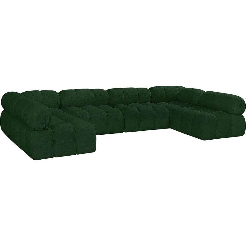 Meridian Ames Green Boucle Fabric Modular Sectional IMAGE 6