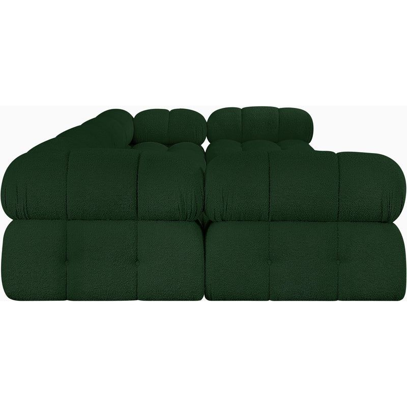 Meridian Ames Green Boucle Fabric Modular Sectional IMAGE 7