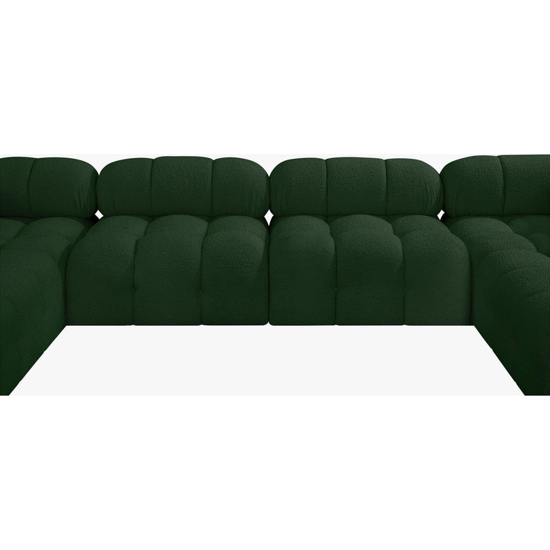 Meridian Ames Green Boucle Fabric Modular Sectional IMAGE 8