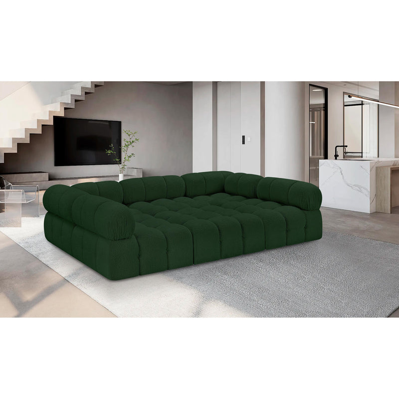 Meridian Ames Green Boucle Fabric Modular Sectional IMAGE 2