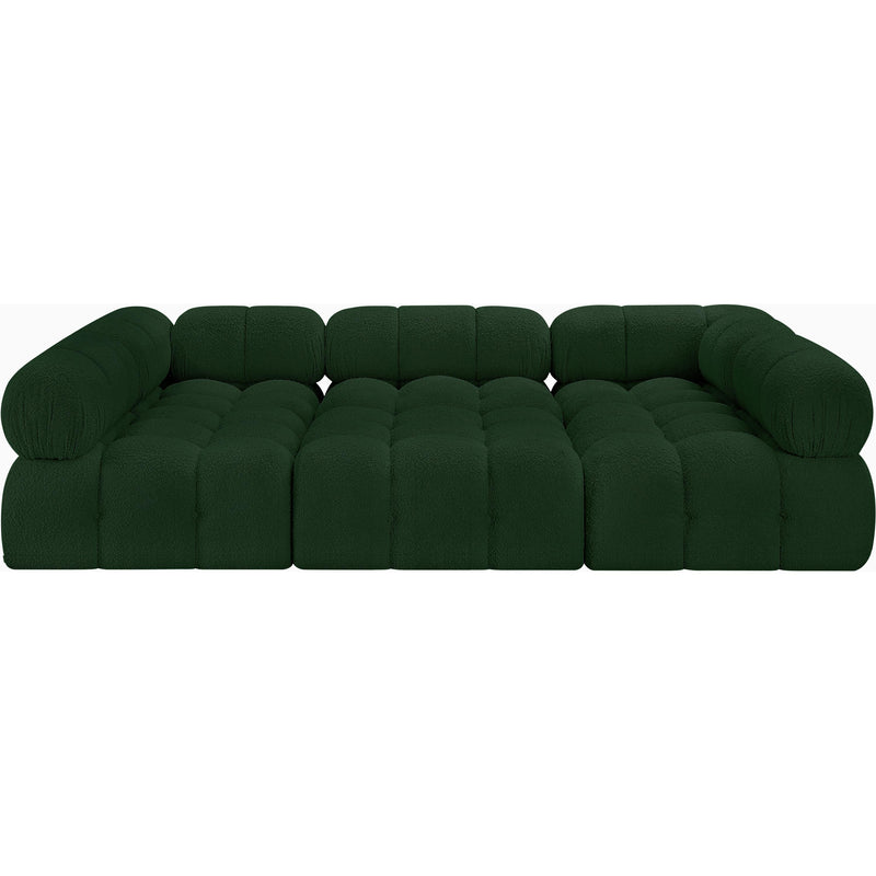 Meridian Ames Green Boucle Fabric Modular Sectional IMAGE 4