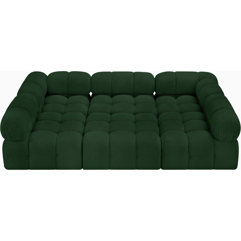 Meridian Ames Green Boucle Fabric Modular Sectional IMAGE 5