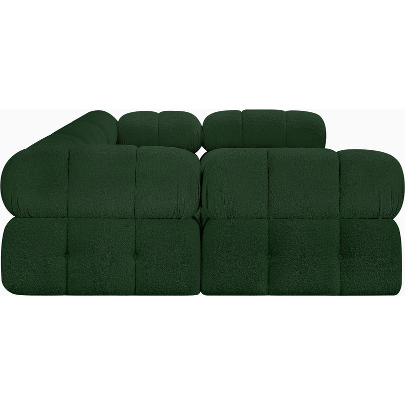 Meridian Ames Green Boucle Fabric Modular Sectional IMAGE 7