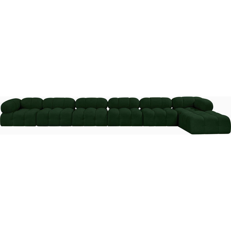 Meridian Ames Green Boucle Fabric Modular Sectional IMAGE 3