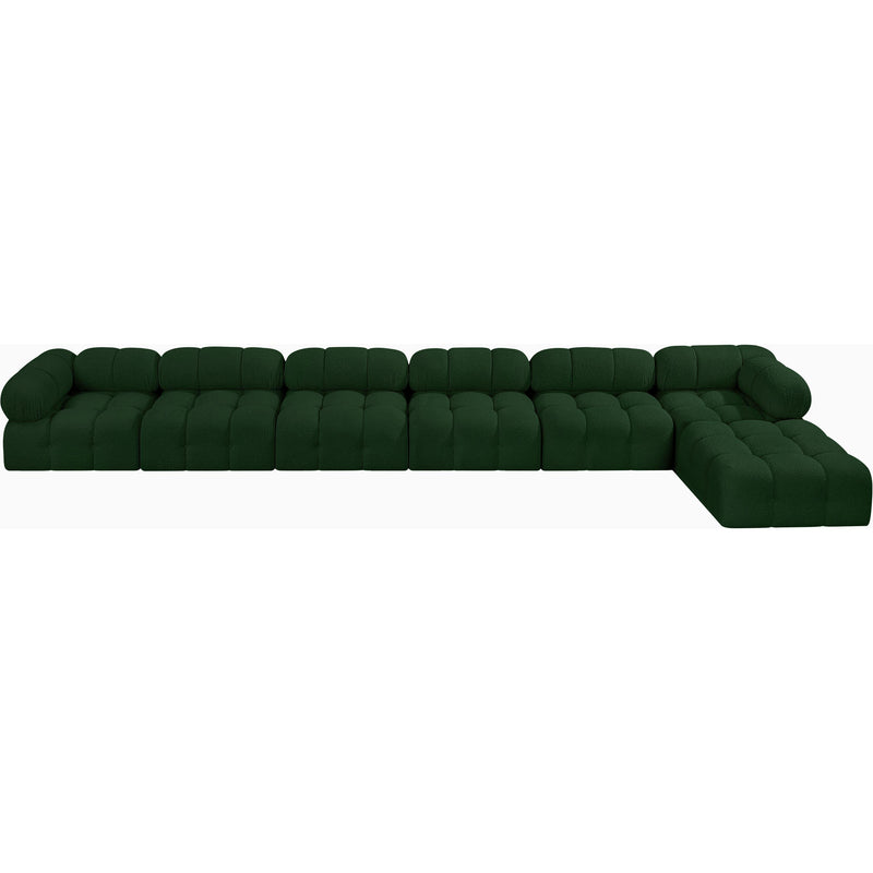 Meridian Ames Green Boucle Fabric Modular Sectional IMAGE 4