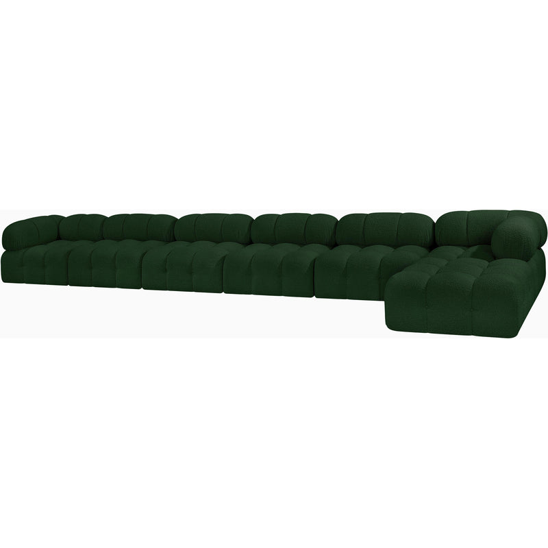 Meridian Ames Green Boucle Fabric Modular Sectional IMAGE 5