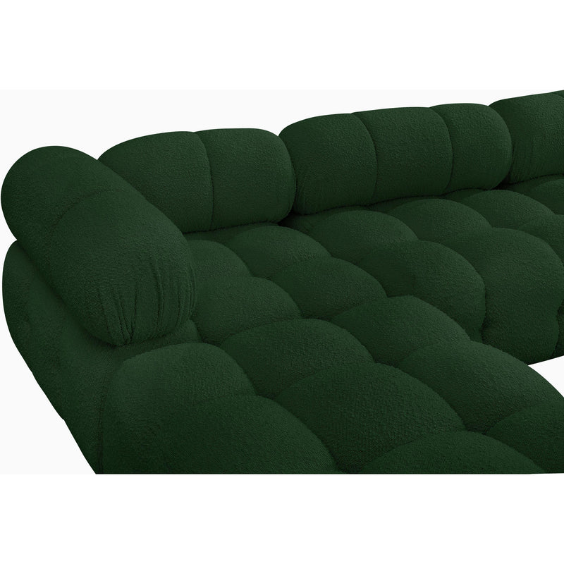 Meridian Ames Green Boucle Fabric Modular Sectional IMAGE 9