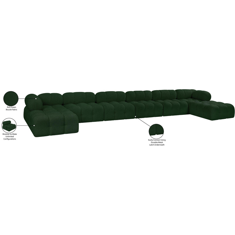 Meridian Ames Green Boucle Fabric Modular Sectional IMAGE 13