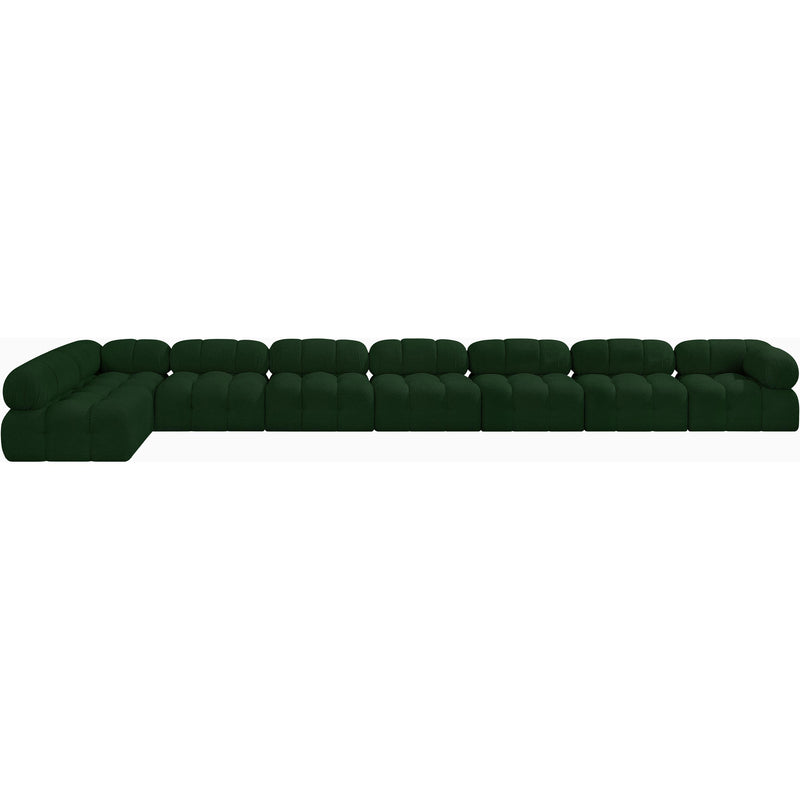 Meridian Ames Green Boucle Fabric Modular Sectional IMAGE 5