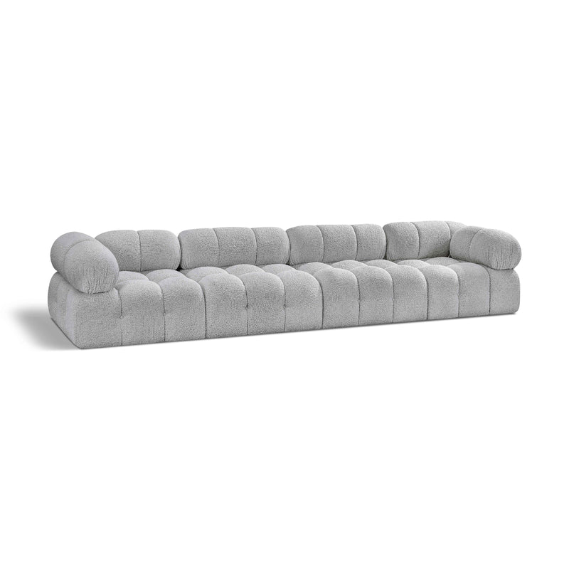 Meridian Ames Grey Boucle Fabric Modular Sofa IMAGE 1