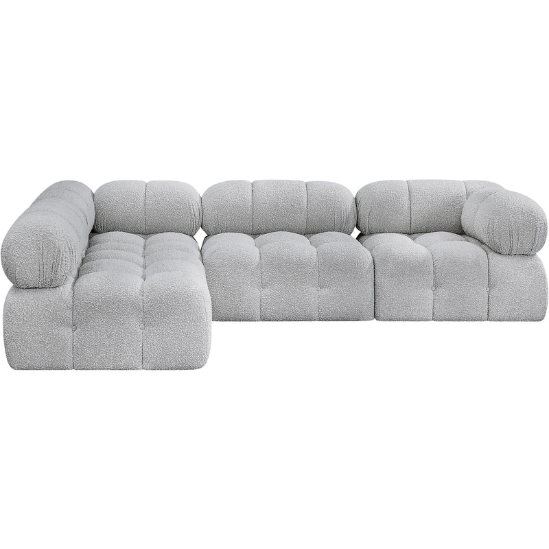 Meridian Ames Grey Boucle Fabric Modular Sectional IMAGE 4