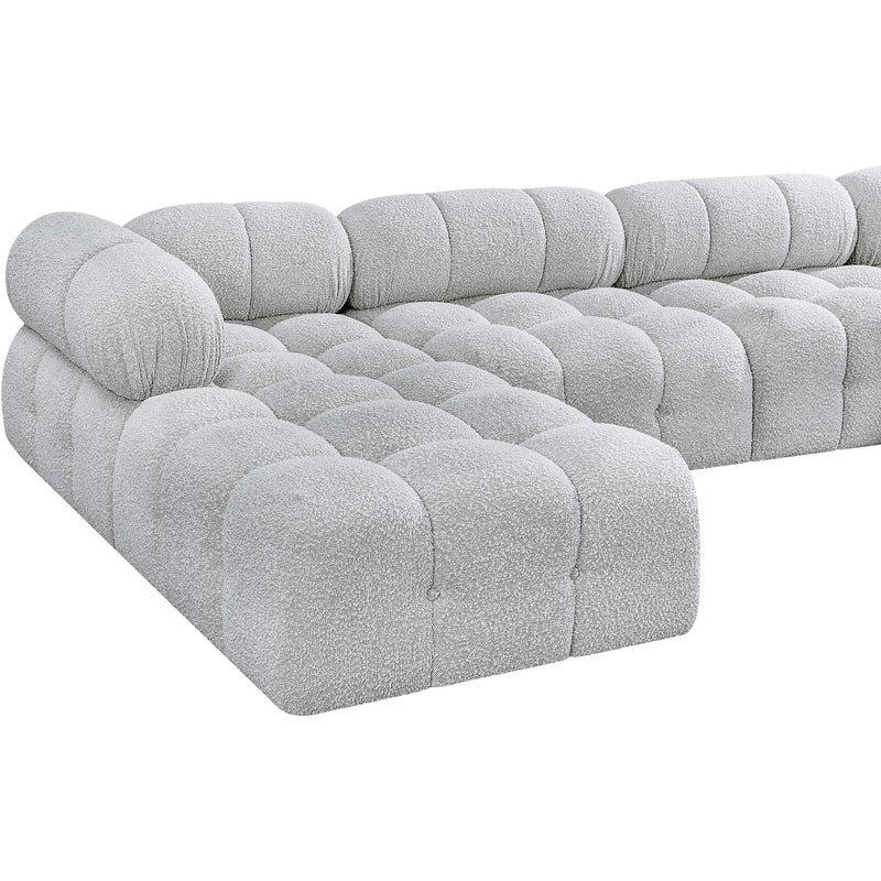 Meridian Ames Grey Boucle Fabric Modular Sectional IMAGE 8