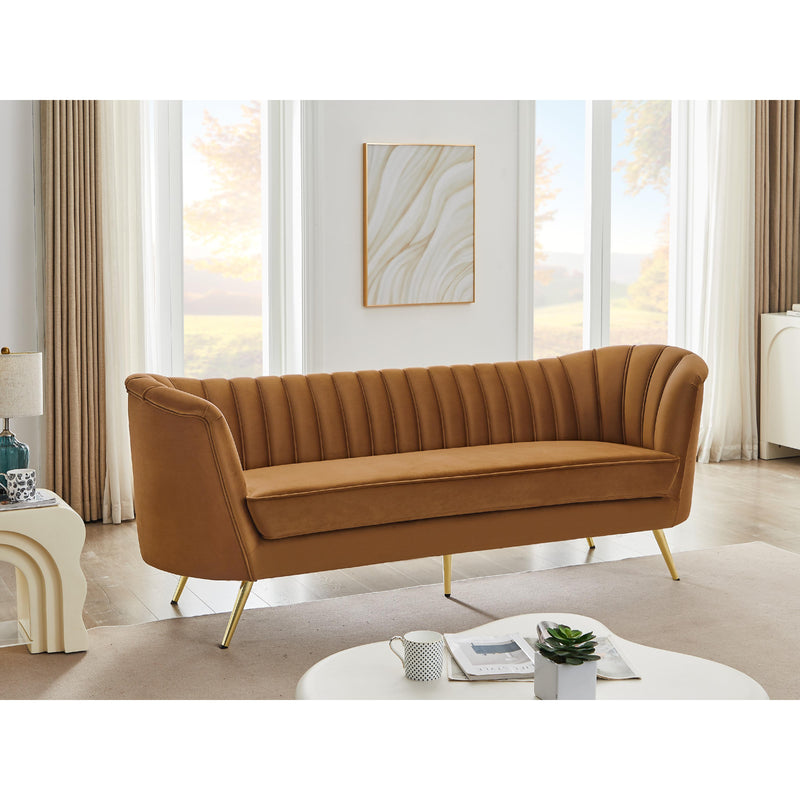 Meridian Margo Saddle Velvet Sofa IMAGE 2