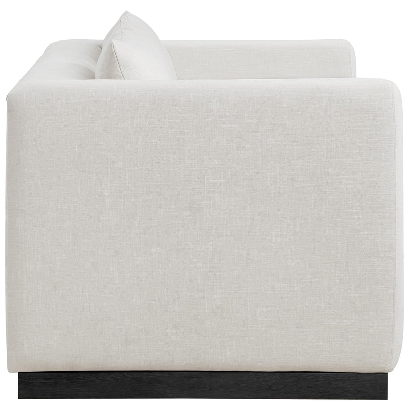 Meridian Alfie Beige Linen Textured Fabic Loveseat IMAGE 5