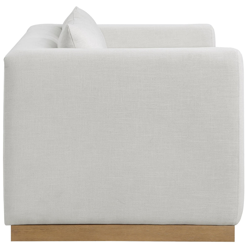 Meridian Alfie Cream Linen Textured Fabic Loveseat IMAGE 5