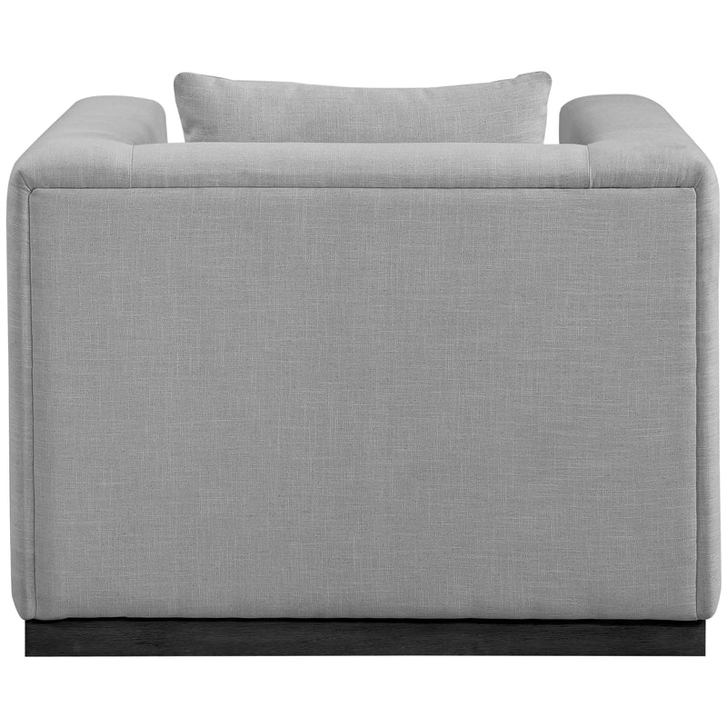 Meridian Alfie Grey Linen Textured Fabic Chair IMAGE 3