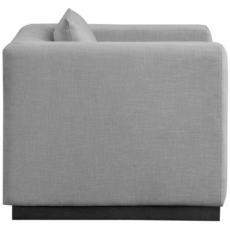 Meridian Alfie Grey Linen Textured Fabic Chair IMAGE 5