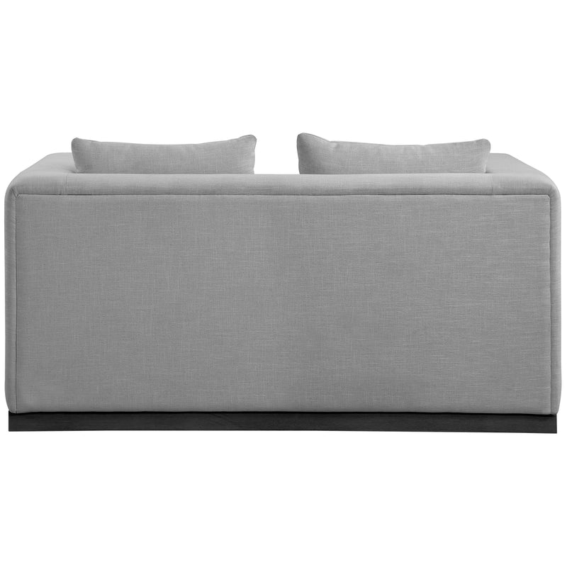 Meridian Alfie Grey Linen Textured Fabic Loveseat IMAGE 3